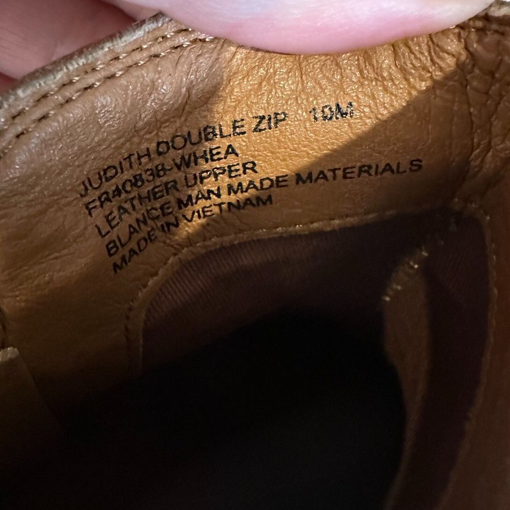 New Womens Frye Judith Zip‎ Brown Leather Heeled Ankle Booties Boots Size 10 M - Picture 6 of 6